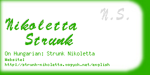 nikoletta strunk business card